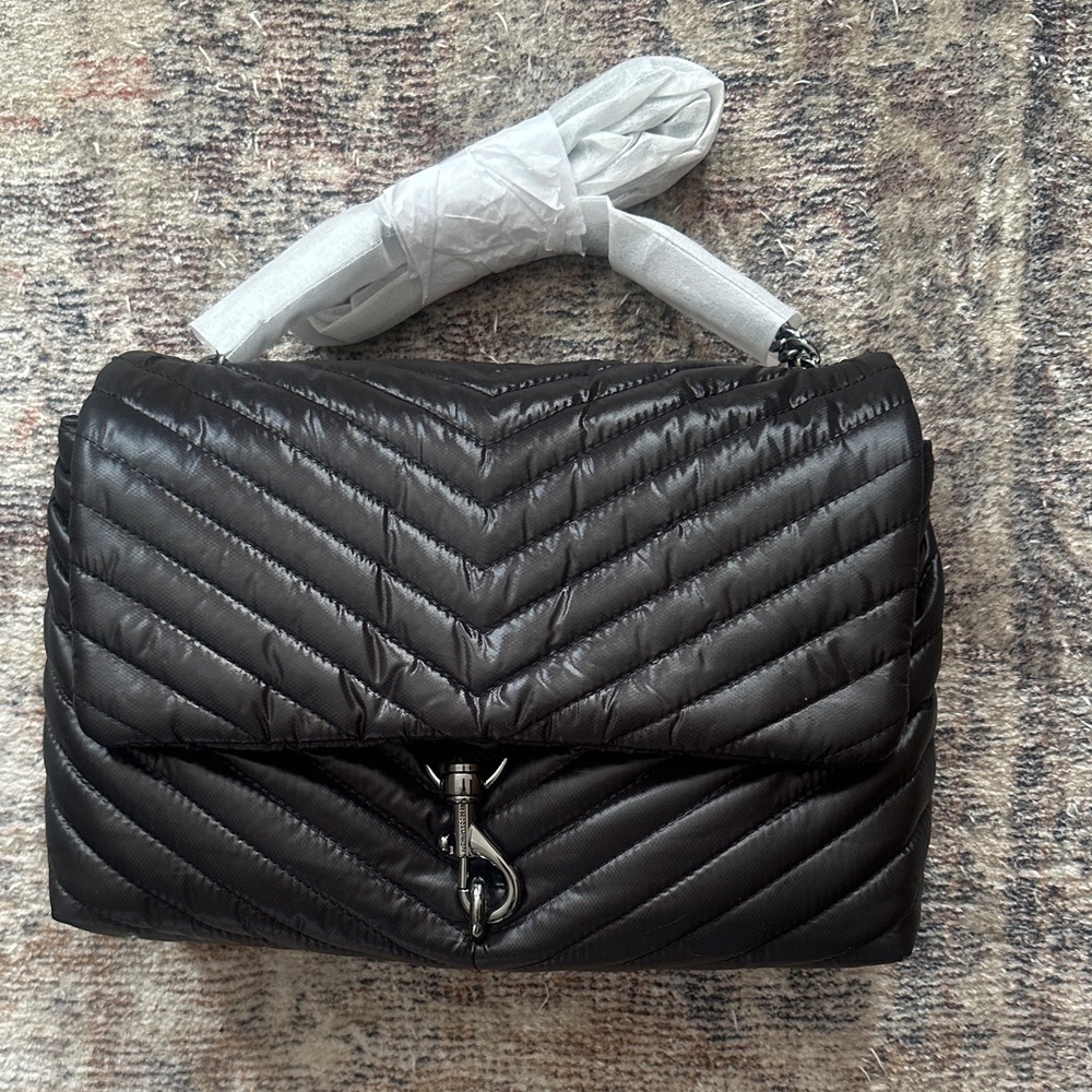 Rebecca Minkoff Medium Eddie Black Quilted Women's Bag.